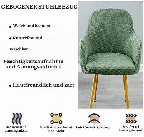 Stretch Stuhlhussen-Bezüge Stuhlbezug Mit Armlehne 4/6er Set Esszimmerstuhlbezug Hochlehner Stuhlbez