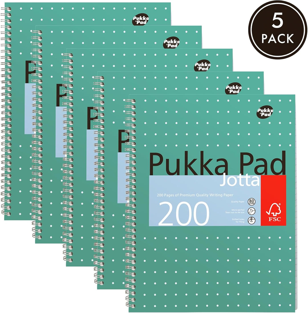 Pukka Jotta Spiralbuch (Format A4) Metallic, (Pack of 5), (Pack of 5)