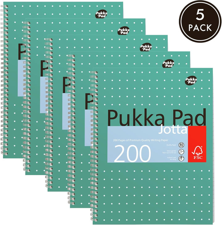 Pukka Jotta Spiralbuch (Format A4) Metallic, (Pack of 5), (Pack of 5)