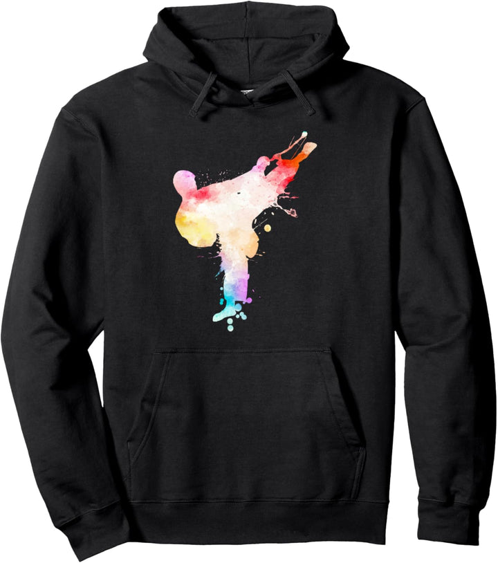 Taekwondo Sport Aquarellkunst Grafik Pullover Hoodie