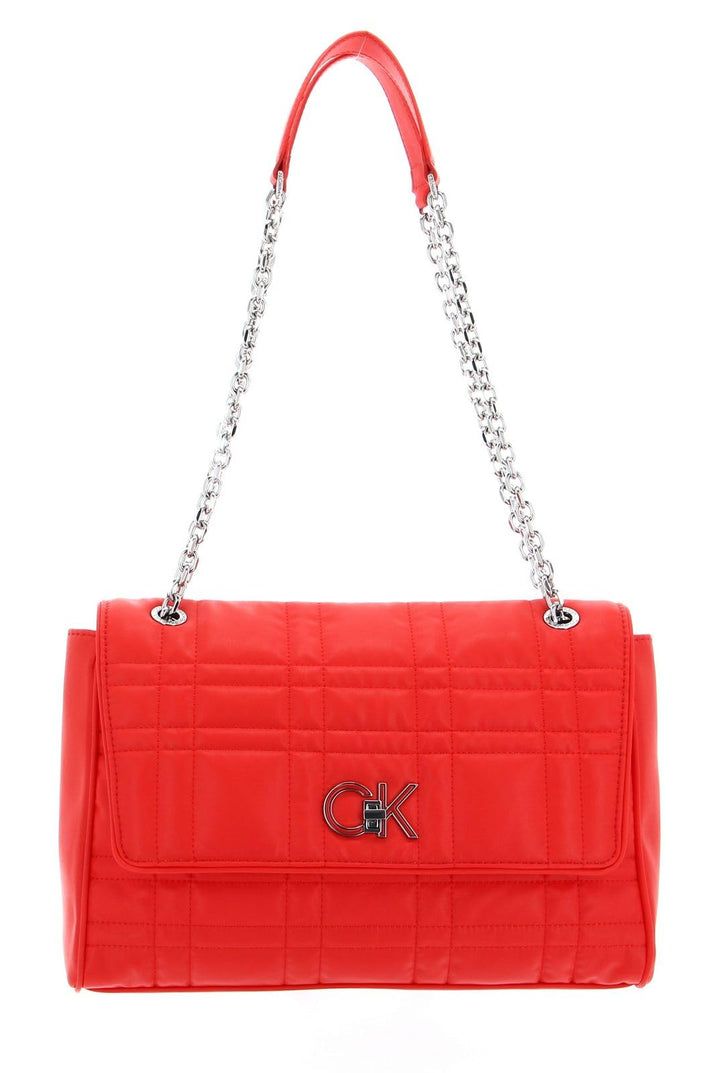 Calvin Klein Re-Lock Quilt Shoulder Bag L Deep Orange