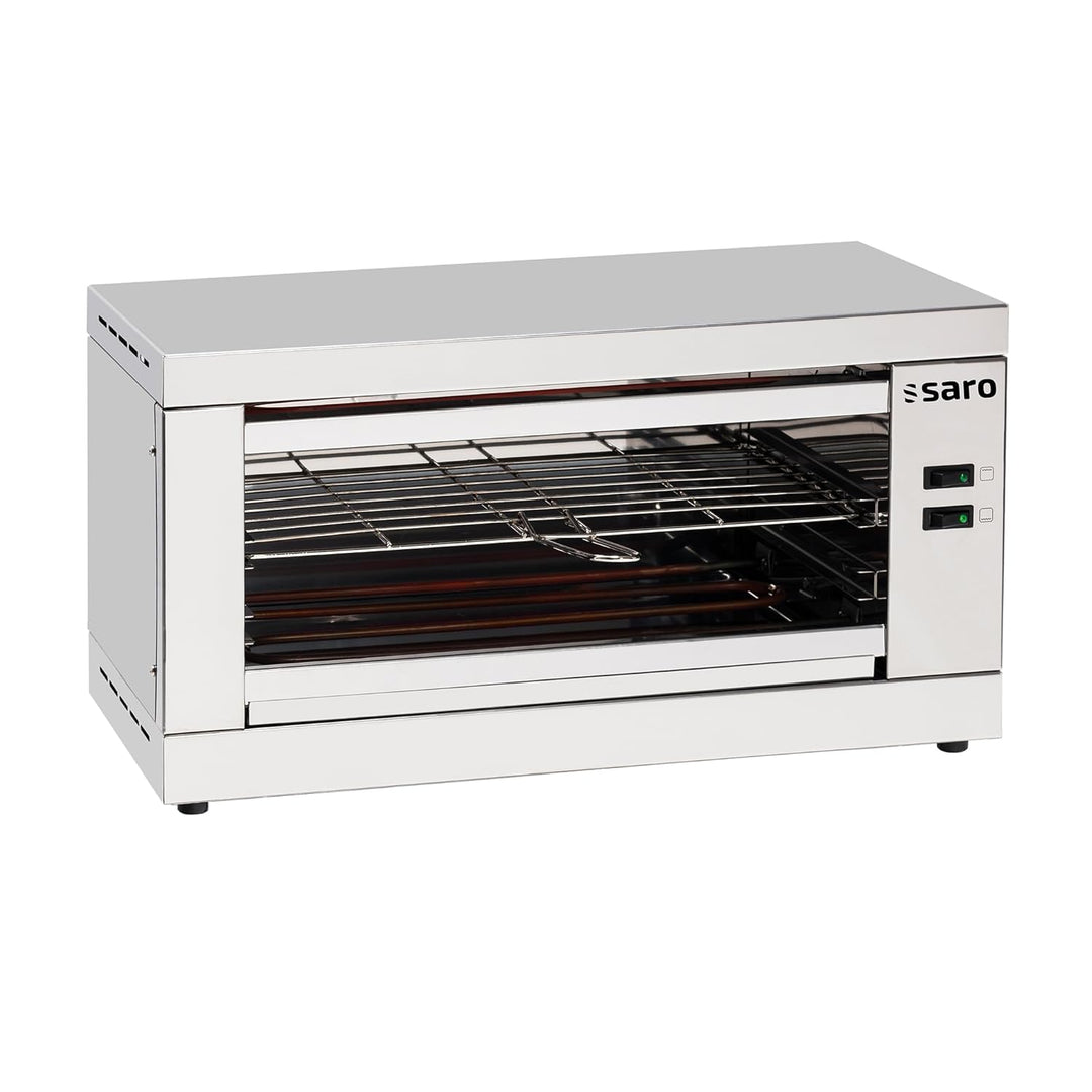 SARO Toaster für 6 Toasts – Edelstahl – Ober-/Unterhitze separat schaltbar – Krümellade – 2 Heizstuf