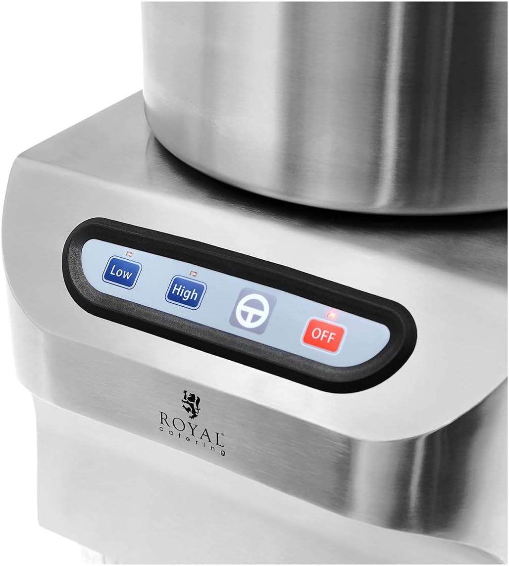 Royal Catering Tischkutter Edelstahl 2200 W 2 Geschwindigkeiten 1500/2200 U/min 18 l Pulse-Funktion