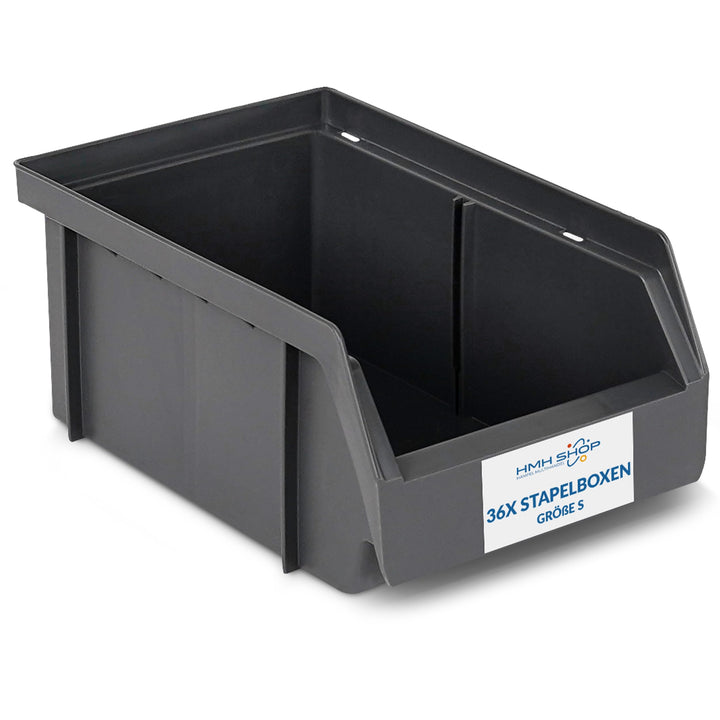 HMH Stapelboxen der Grösse S 161x105x75mm für dein Kleinteilelager Sichtlagerkästen in 5 Farben Zube