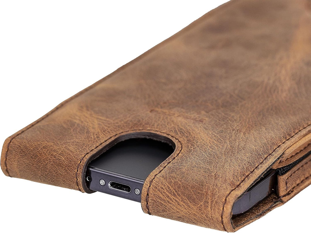 Solo Pelle Lederhülle für das iPhone 14 Plus + 14 Pro Max und alle Geräte bis 6.7 Zoll Case Leder Hü