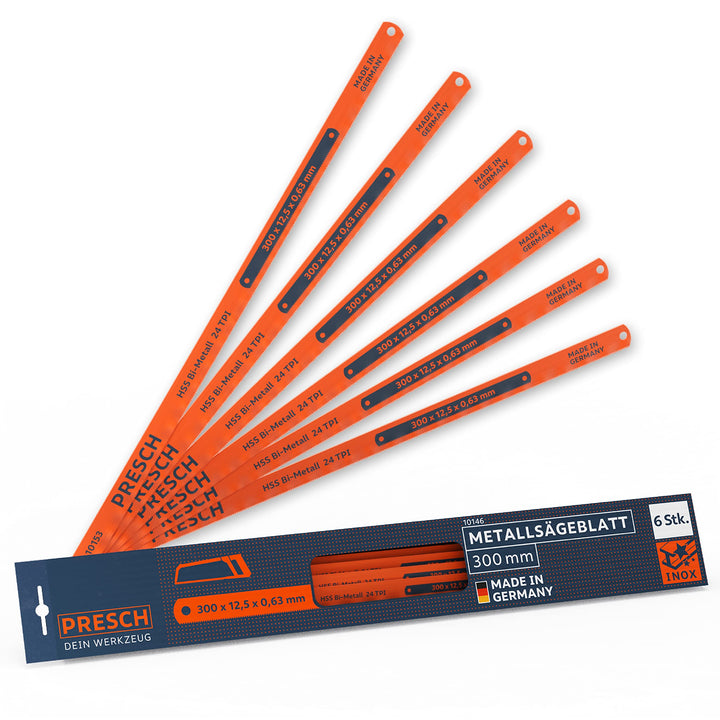 Presch Metallsägeblatt Set 300mm 6 Stk. - Original PUK Sägeblätter für 300mm Handsägen - Bi-Metallsä