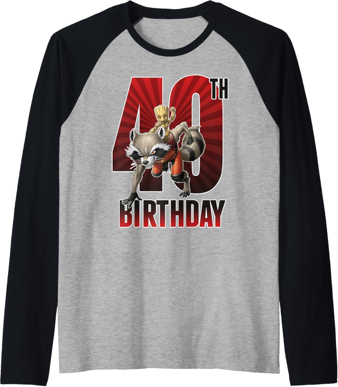 Marvel Guardians Of The Galaxy Rocket & Groot 40th Birthday Raglan