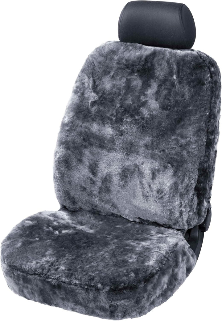 Walser 20038 ZippIT Autositzbezug aus Fell, Lammfell Sitzbezug Trish grau Lammfellsitzbezug, Lammfel