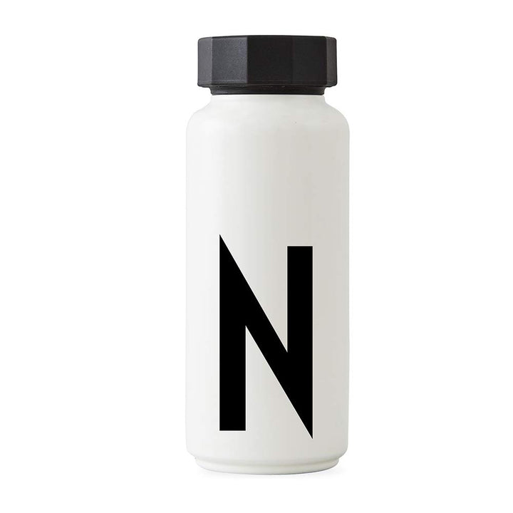 Design Letters Persönliche Edelstahl Trinkflasche Weiss (N) |500 ml| Kohlensäure geeignet BPA-Frei T