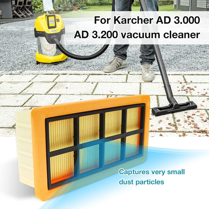 WuYan 2 Stück Flachfaltenfilter Für Kärcher AD 4 Premium Filter KFI 7420 Staubsaugerfilter für Kärch