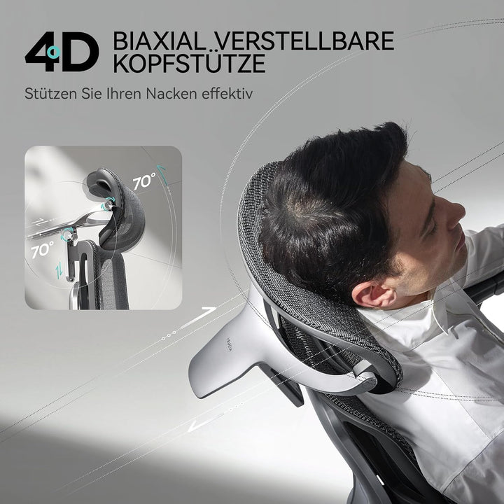 Hbada E3 Pro Ergonomischer Bürostuhl mit 3-Zonen dynamischer Lendenwirbelstütze, Schreibtischstuhl m