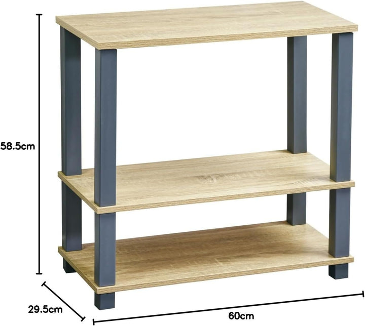 Kesper | Regal, Material: MDF, Masse: B 60 x T 29 x H 58,5 cm, Farbe: Somona Eiche Dekor, Grau | 184