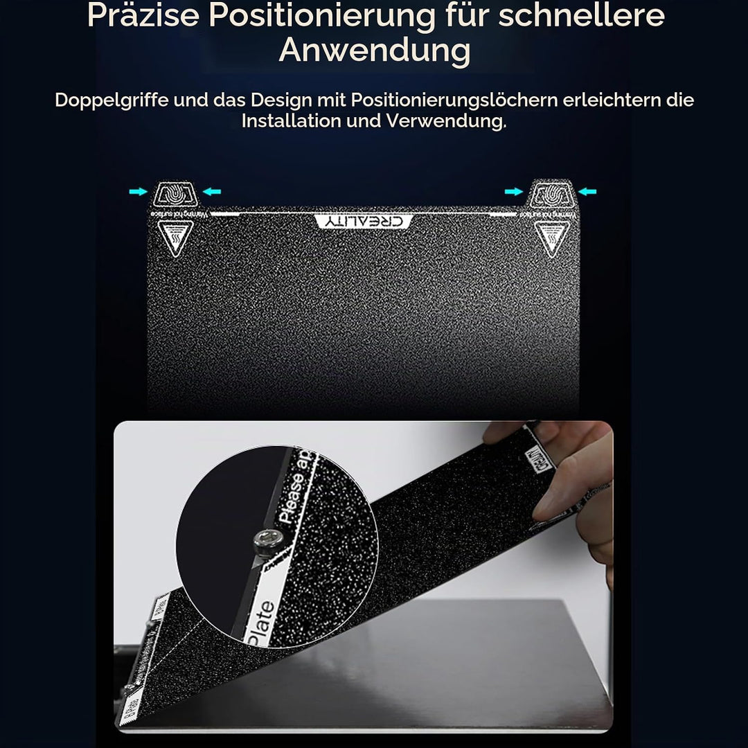 Creality K1 Max PEI Bauplatten Kit, Flexible Federstahlplattform mit PEI Beschichtungsoberfläche und