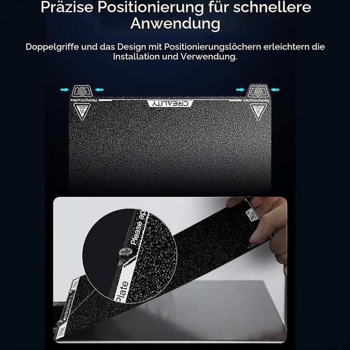 Creality K1 Max PEI Bauplatten Kit, Flexible Federstahlplattform mit PEI Beschichtungsoberfläche und