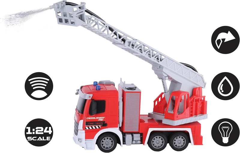 Lexibook RCP20 Crosslander pro, RC Fire Truck, ferngesteuertes Feuerwehrauto, Lichteffekte, Wassersp