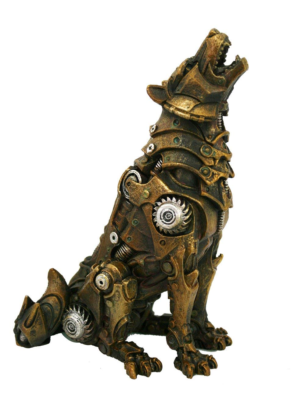 Pacific Giftware Steampunk Wolf Figur heulend - Alpha Tier Deko Zahnräder Sammelfigur