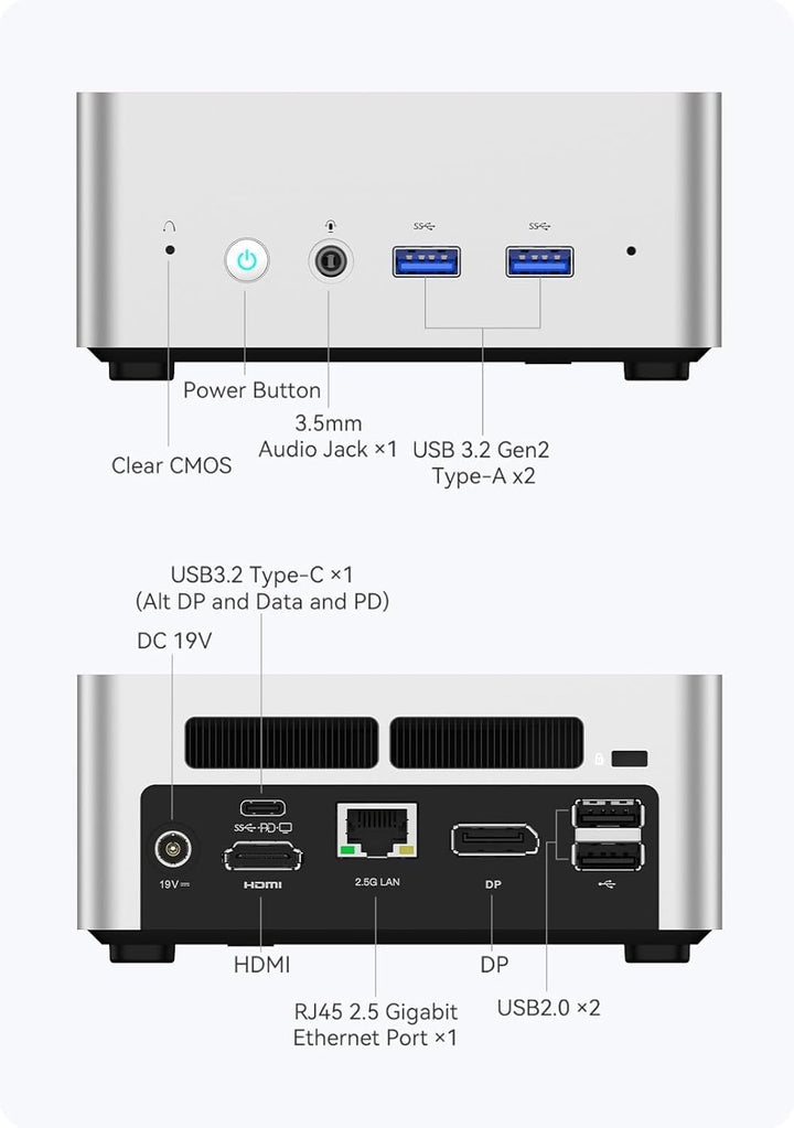 MINIS FORUM UN1250 Mini PC - Intel Core i5-1250P (12 Kerne / 16 Threads) ,32 GB DDR4, 500 GB PCIe 4.