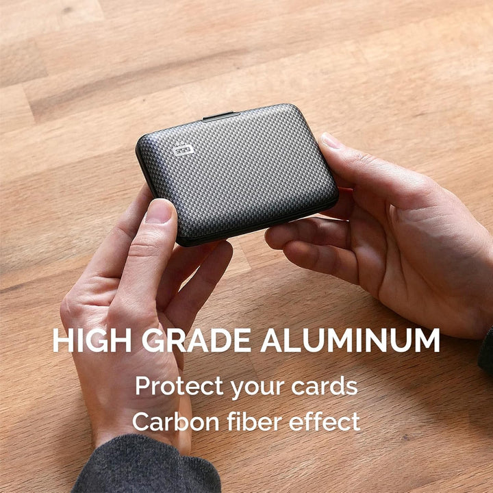Aluminium Kartenetui Kohlenstoff Effekt, RFID Schutz vor Betrug und Entmagnetisierung, Kompakte Geld