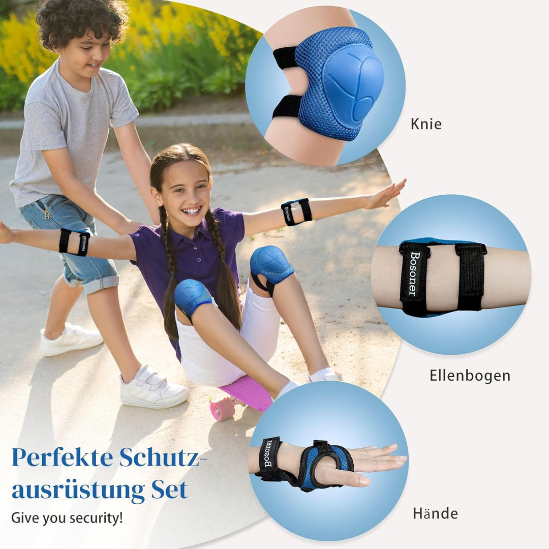 Knieschoner Kinder Schoner Inliner Protektoren: [6er Set] Schützer Inline Skates Knieschützer Skateb