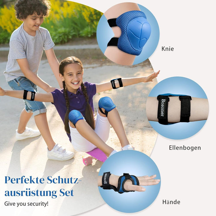 Knieschoner Kinder Schoner Inliner Protektoren: [6er Set] Schützer Inline Skates Knieschützer Skateb