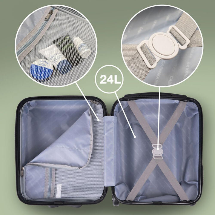 Cabin Max Anode Handgepäck Trolley-Koffer für Untersitz, 24 l, Wizz Air 40x30x20cm, (Grun, 40 x 30 x