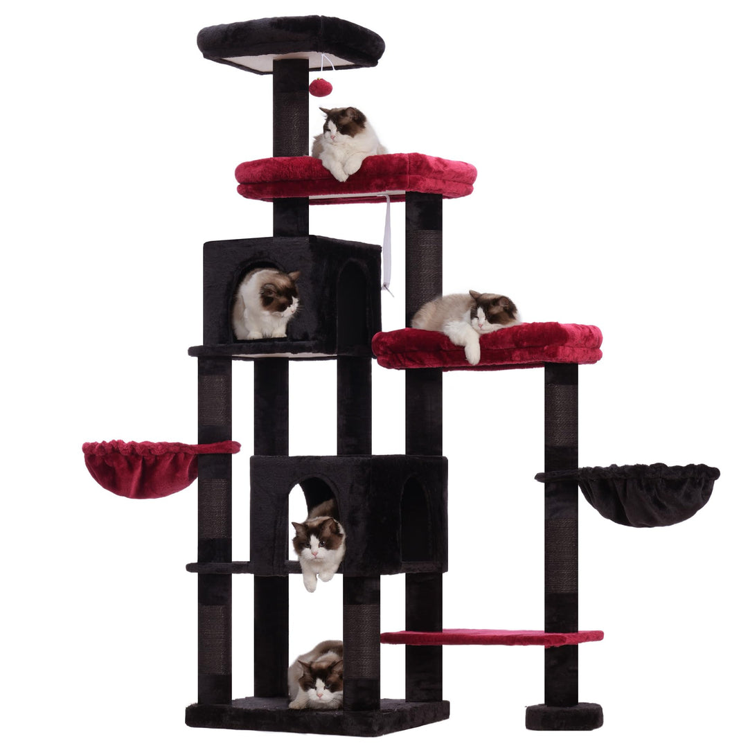 Hey-brother XXL Kratzbaum für gross Katzen, 180 cm hoch Stabil Katzenbaum mit rechts erweitert mit 3