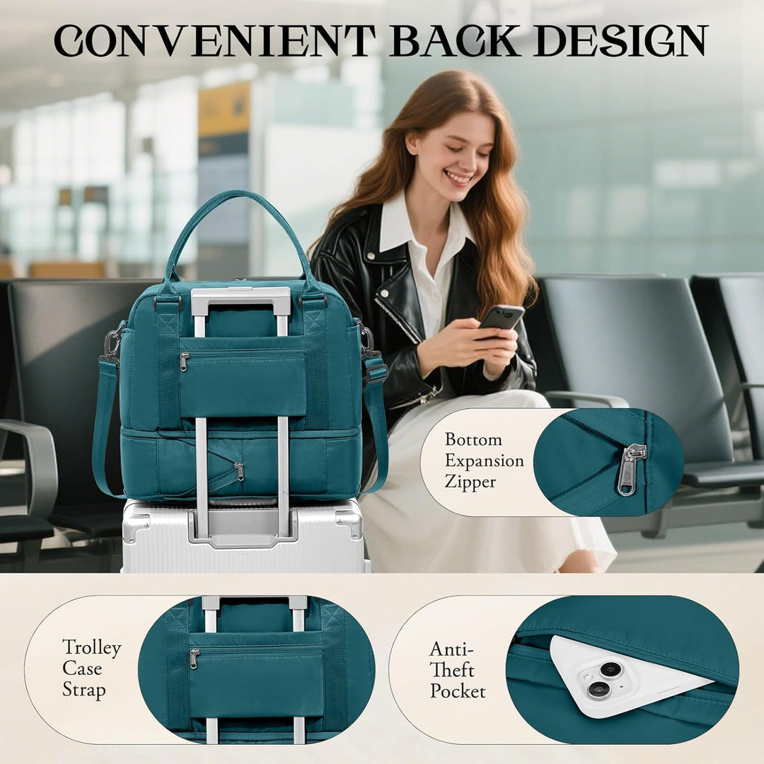 SEAFEW Reisetasche 24L, 40x30x20 Ryanair Handgepäck Tasche für Flugzeug Weekender Sporttasche Damen