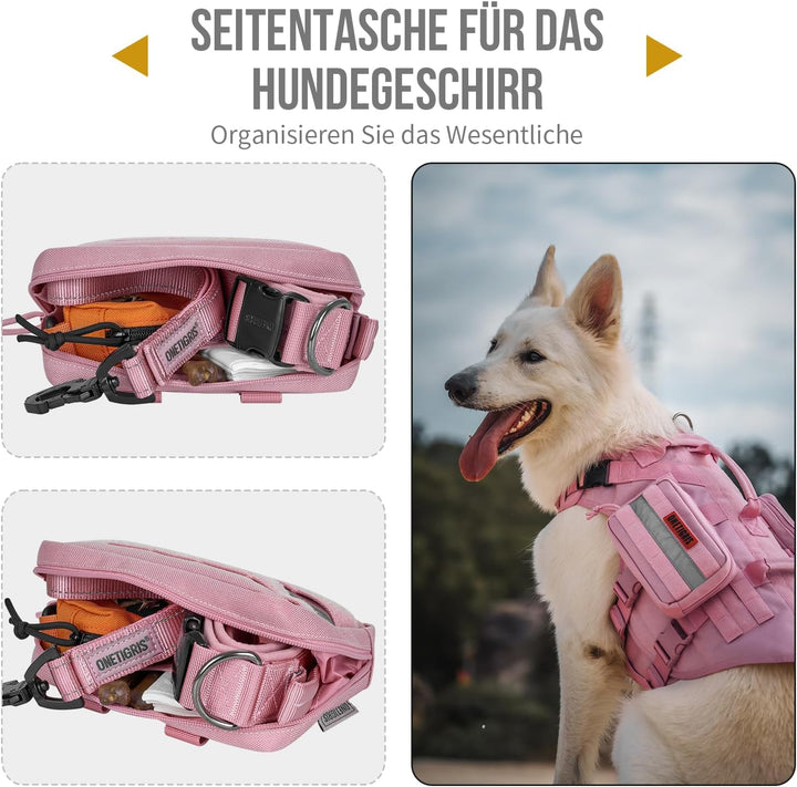 OneTigris Futterbeutel für Hunde 2 Stück, Grosser Weltraum-MOLLE Futterbeutel Hundetraining mit Refl