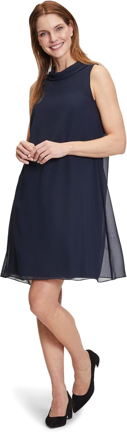 Vera Mont Damen Cocktailkleid mit Kragen Night Sky,42