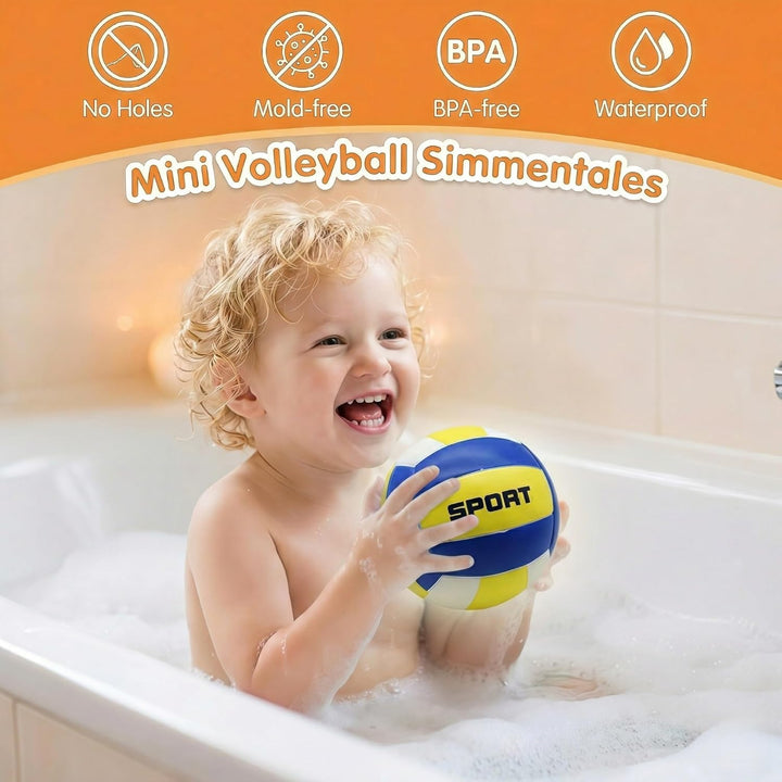 Badespielzeug, 6 Stück Sportbälle ohne Loch, sensorisches Spielzeug für Badewanne, Pool, Schwimmbad