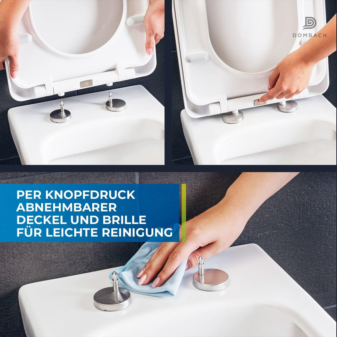 Premium Toilettendeckel mit Absenkautomatik Abnehmbar (Weiss) WC Sitz mit Absenkautomatik, Klodeckel