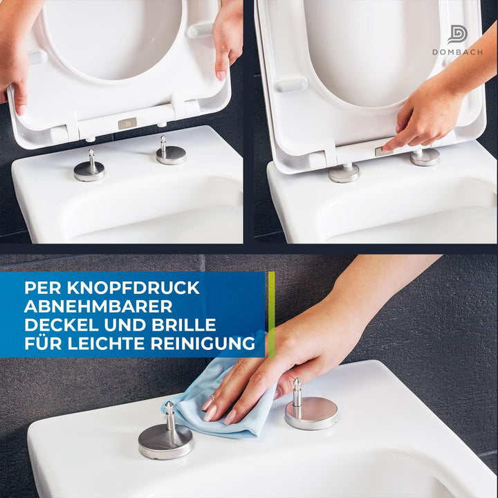 Premium Toilettendeckel mit Absenkautomatik Abnehmbar (Weiss) WC Sitz mit Absenkautomatik, Klodeckel