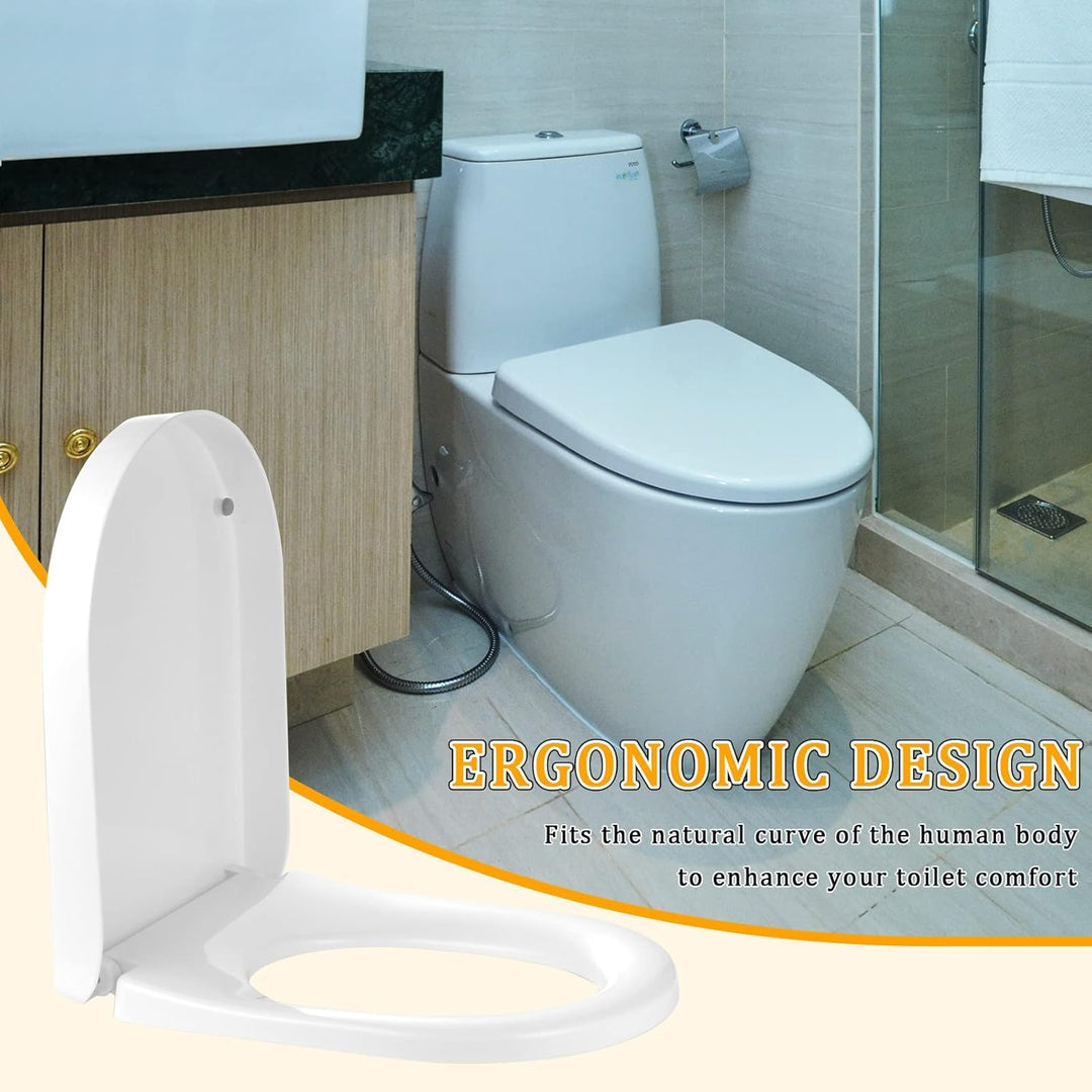 Kinsinder D Form Toilettendeckel, WC Sitz mit Absenkautomatik, Toilettensitz Klodeckel Klobrille mit