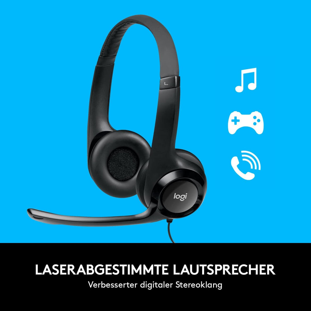 Logitech C920 HD PRO Webcam + H390 Kopfhörer mit Mikrofon