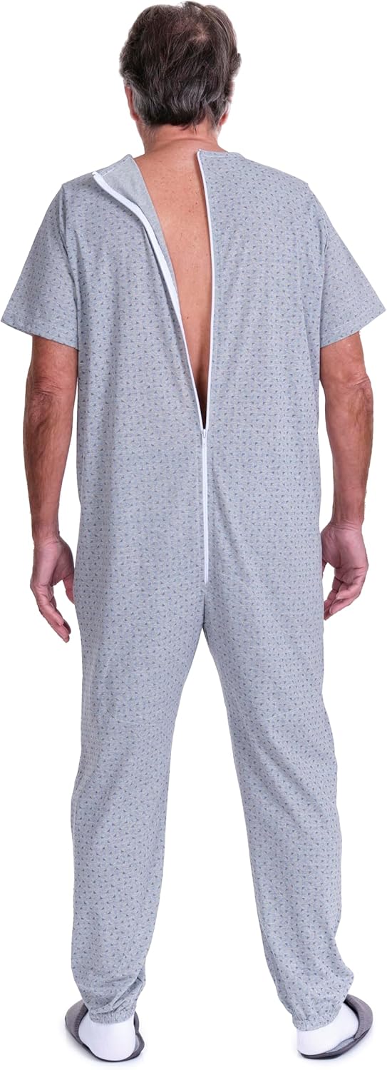 FERRUCCI COMFORT Schlafanzug für Gesundheit, Kurzarm, 1 Reissverschluss, hinten hinten, für den Somm