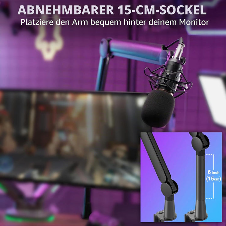 SENSIC SA-30 Mikrofonständer Tisch mit 360° drehbarem Schwenkarm, optionale Erhöhung und 3/8 bis 5/8