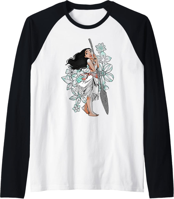 Disney Moana Tropical Floral Print Raglan