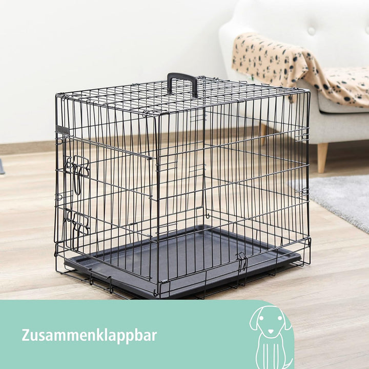Kerbl 81364 Gittertransportbox, klappbar, 63 x 48 x 57 cm, 1 Tür, schwarz