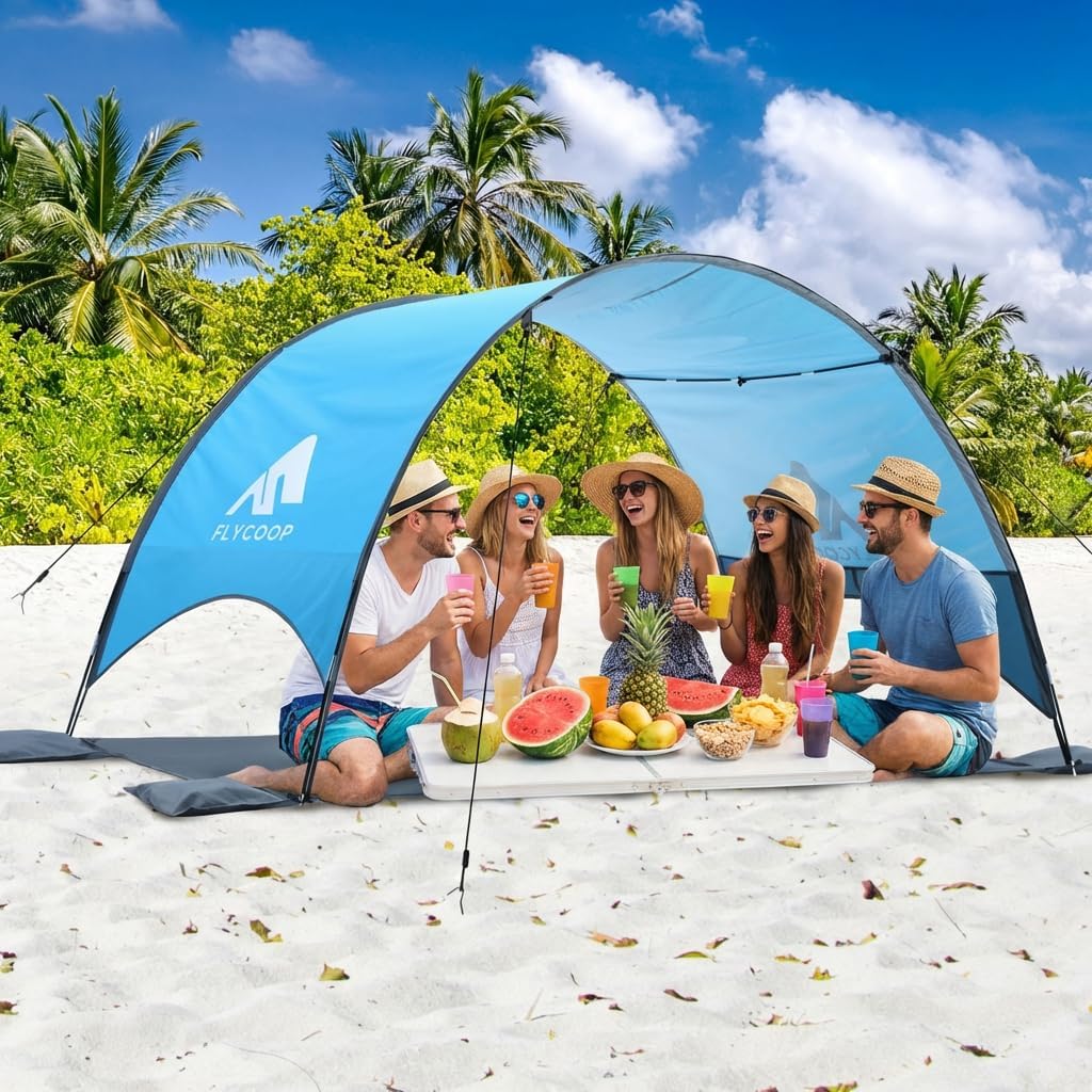 Strandmuschel mit UV-Schutz UPF 50+ – Tragbares Beach Canopy & Sonnenschutz für Strand, 360° Belüftu