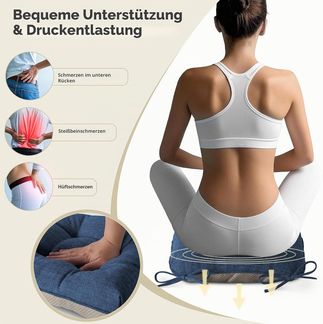 AddGrace 4er Set Sitzkissen 40 x 40cm Weiche Stuhlkissen mit 10cm Hochwertiger Polsterung für Innenb