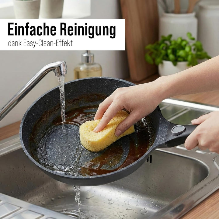 STONELINE SMART Pfannen und Töpfe Set 8-teilig, Aluguss Topfset mit Deckel, Abnehmbarer Griff, Kocht
