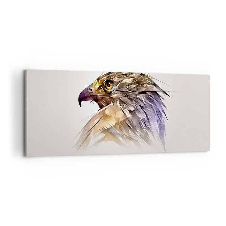 Wandbilder Dekoration Wohnzimmer Adler Vogel Feder Panorama Bilder auf Leinwand 120x50cm Leinwandbil