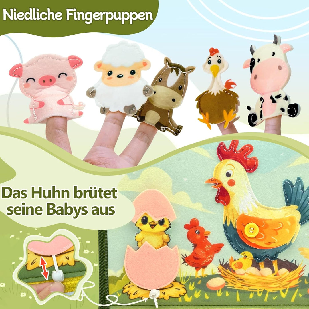 Busy Board Deutsch Montessori ab 1 2 3 Jahre, 10 in 1 Montessori Spielzeug Activity Board Motorikspi