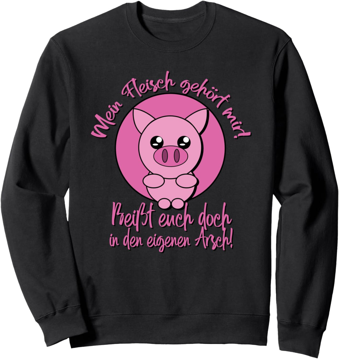 Vegetarier Vegan Tierschutz Naturschutz Schwein Sweatshirt