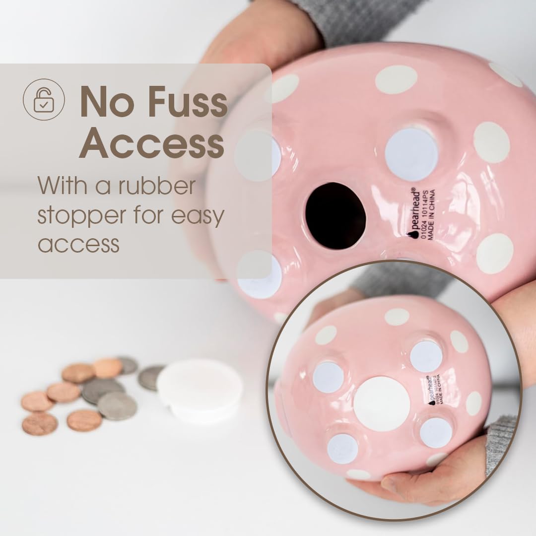Pearhead 40105 Keramik Sparschwein, rosa Pink Piggy Bank, Pink Piggy Bank