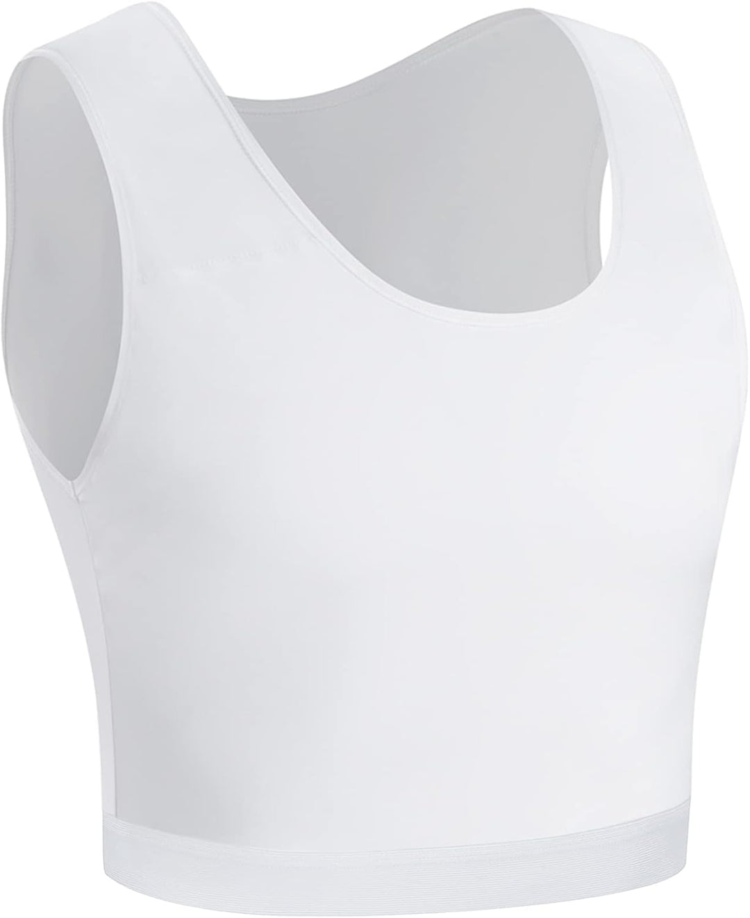 XUJI Brust Binder Transgender FTM Elastische Kompression BH Pullover Tank Top M Weiss, M Weiss