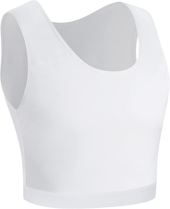 XUJI Brust Binder Transgender FTM Elastische Kompression BH Pullover Tank Top XL Weiss, XL Weiss