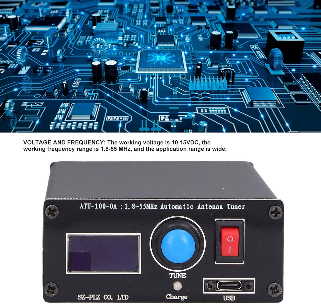 ATU‑100 Automatischer Mini‑Antennentuner 0,96 Zoll Display Radio Automatischer Antennentuner mit USB