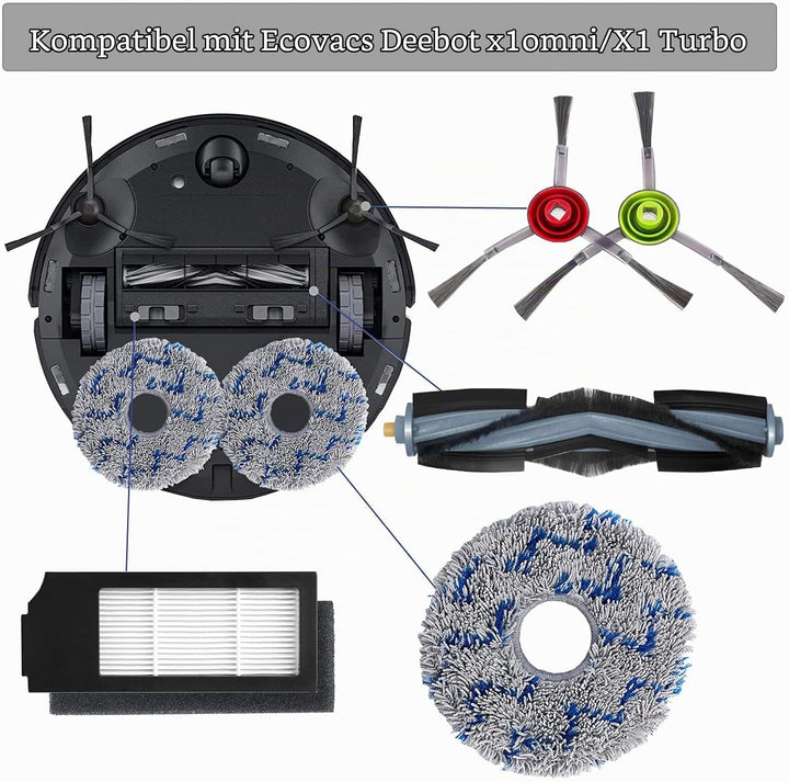 AiLomey Zubehör für Ecovacs DEEBOT X1 Omni, Ersatzteile für Ecovacs Deebot X1 Turbo Staubsauger, 1 H