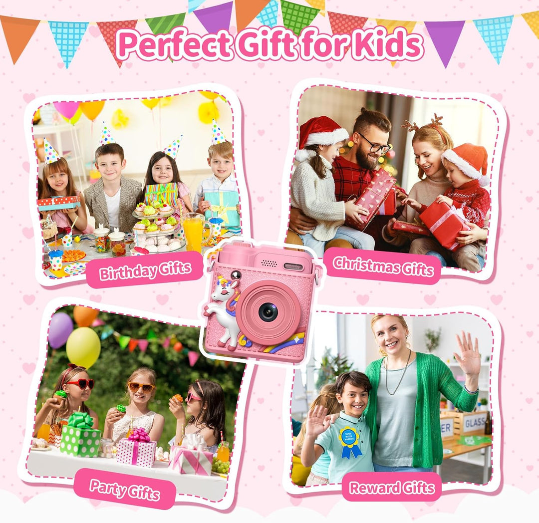 Gofunly Sofortbildkamera Kinder, 1080P HD Kinderkamera Sofortbildkamera mit 32GB Karte & DruckerPapi
